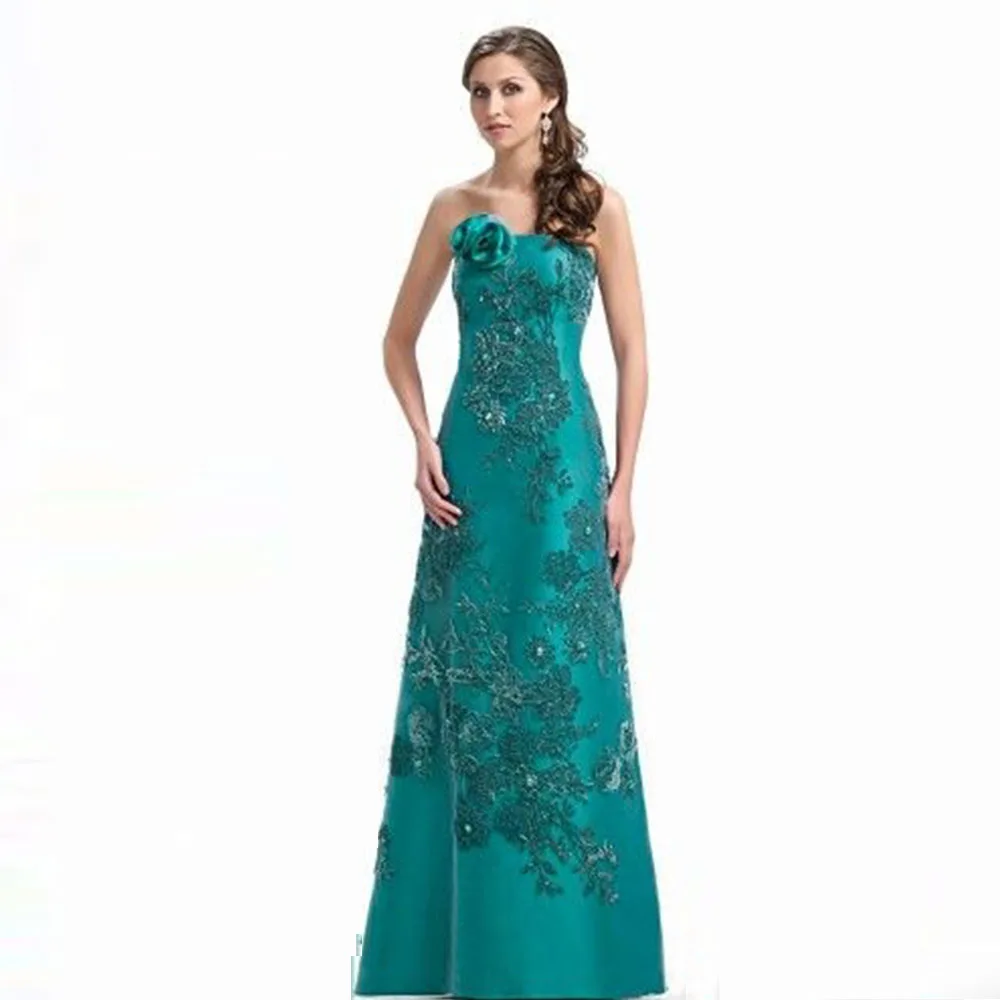 Elegant Two Piece Dark Green Satin Mother of the Bride Dresses  Floor Length Formal Party Dress With Coat