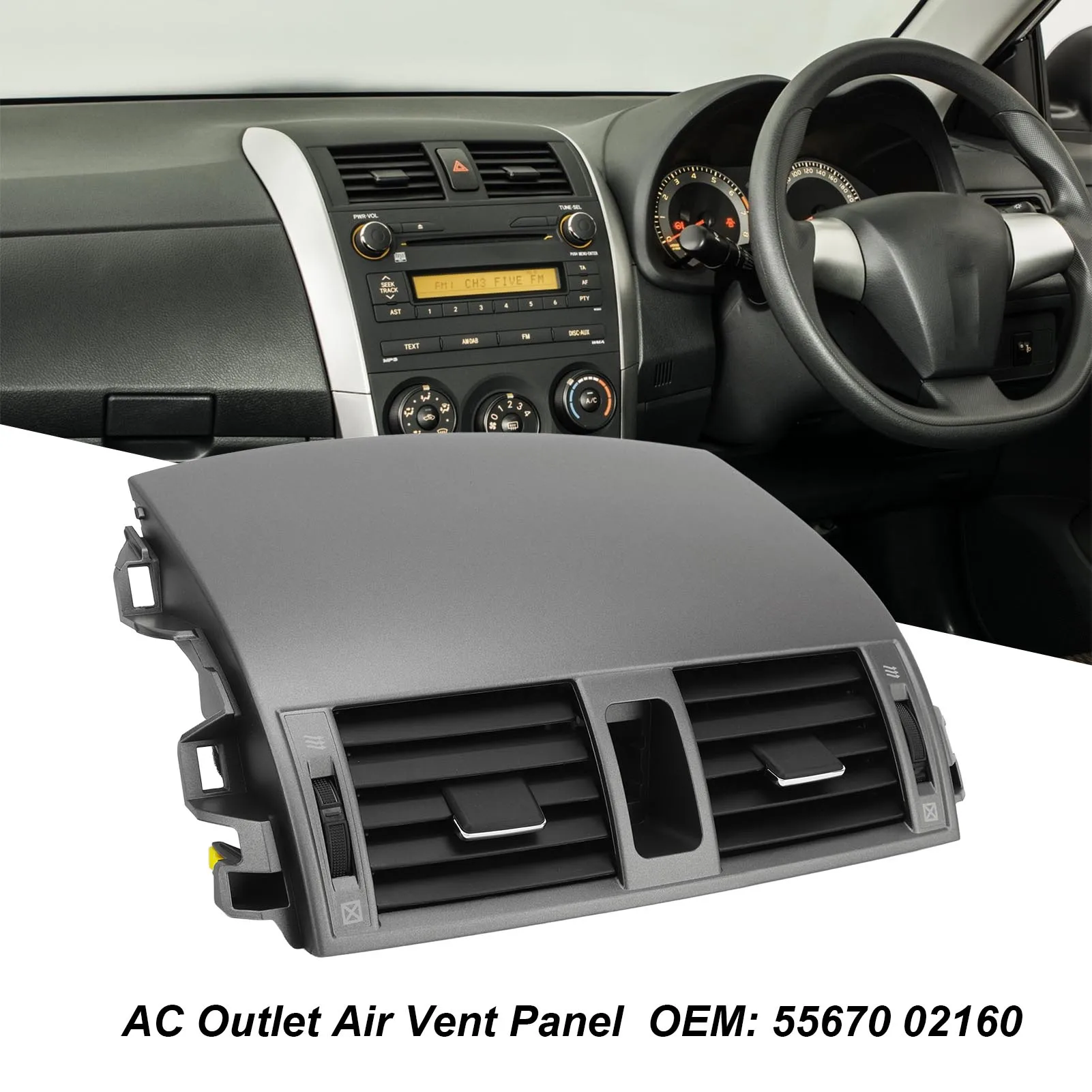 

55670 02160 Air Conditioning Vent Upper Bezel Dash Center AC Air Vent Wear Resistant Fresh Air for 2007 To 2013