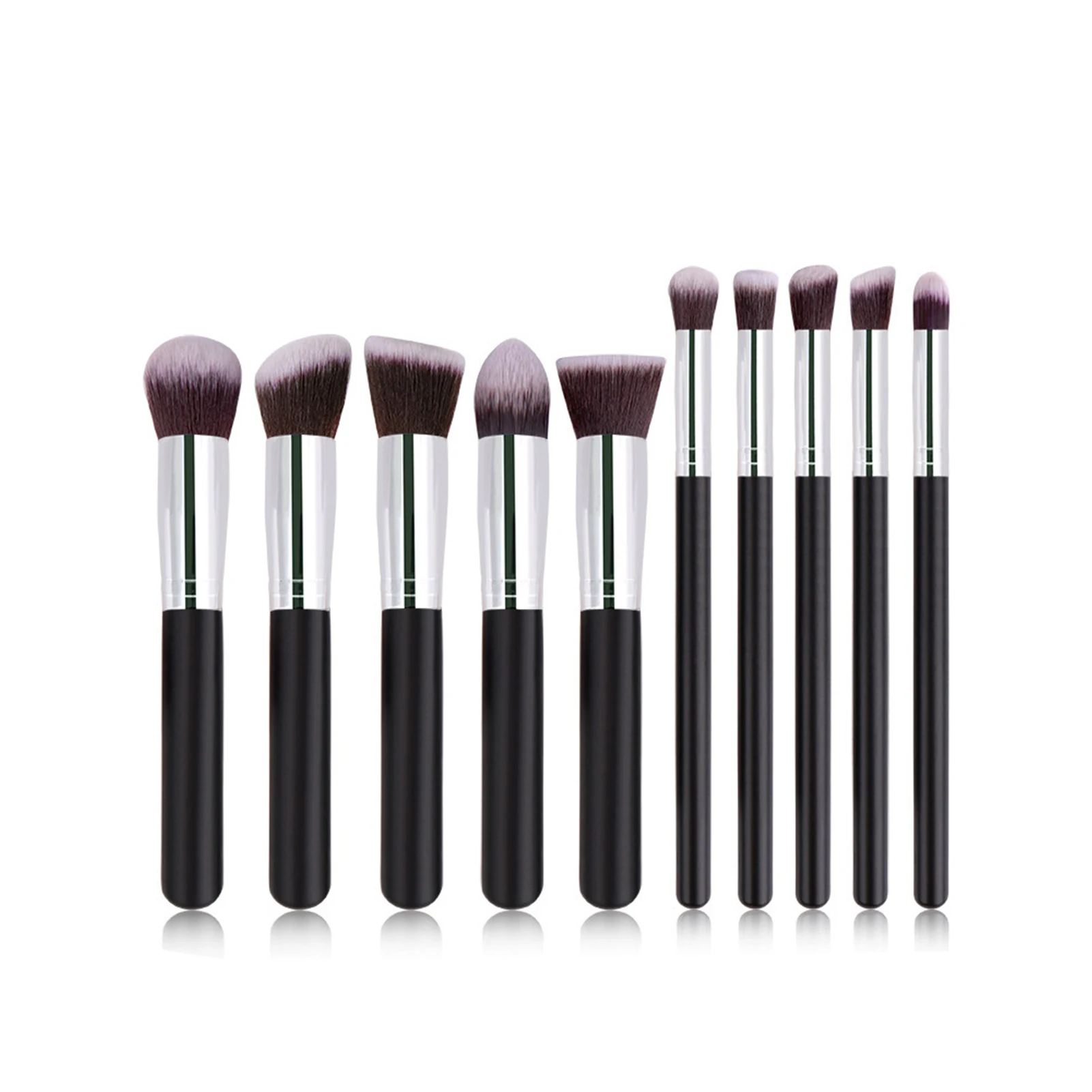 10pcs Cosmetics Brushes Beauty Tools Makeup Brush Kit with Wood Handle for Eyeshadow Blending Eyebrow Eyeliner EIG88