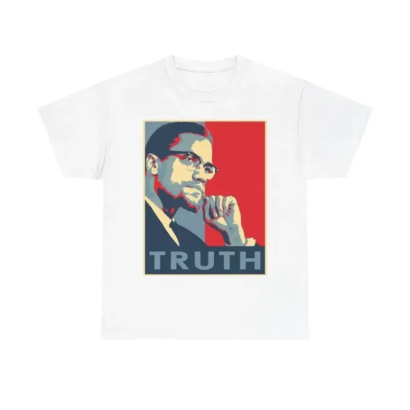 Malcom X Poster T Shirt Vintage Truth Heavy Cotton