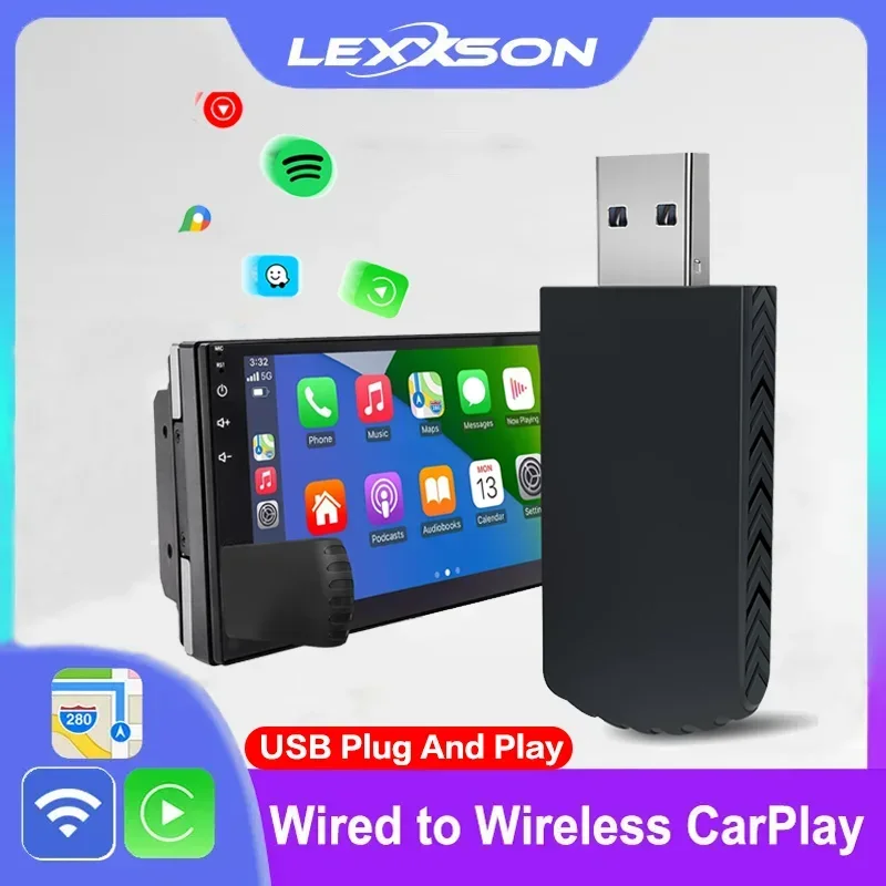 

OEM Car Accesories Bluetooth Dongle Compatible with More Than 800 Car Models Wired to Wireless Carplay Adapter for plug and play