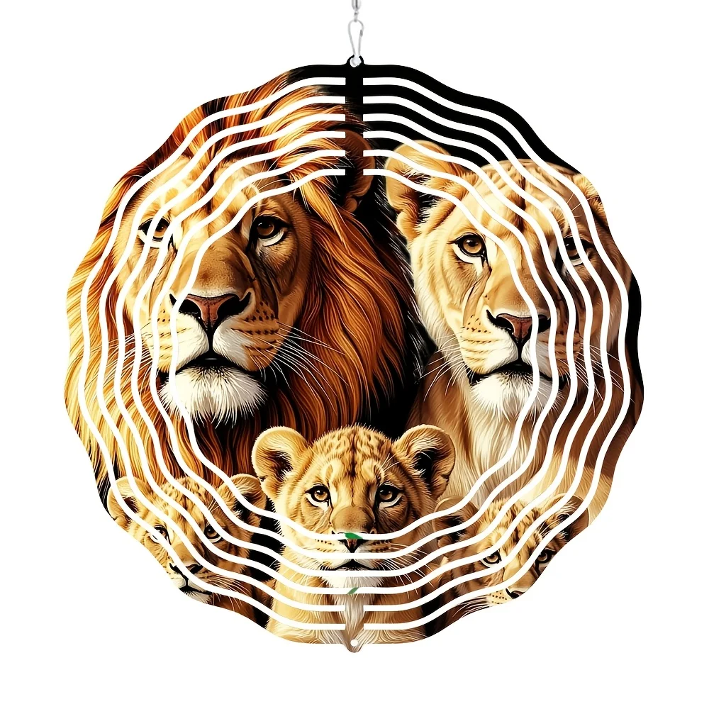 Wind Chime, Complete Lion Family Portrait Hanging Ornament, a Heartfelt Gift for Couples and Family Members