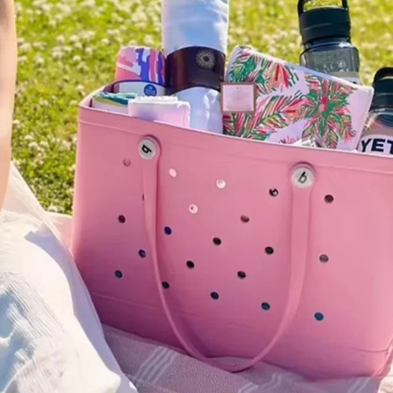

XL Beach Jelly Bag EVA Rubber Waterproof Pool Travel Storage Basket Women Shopping Shoulder Handbag Extra Large Sac Tote Bag