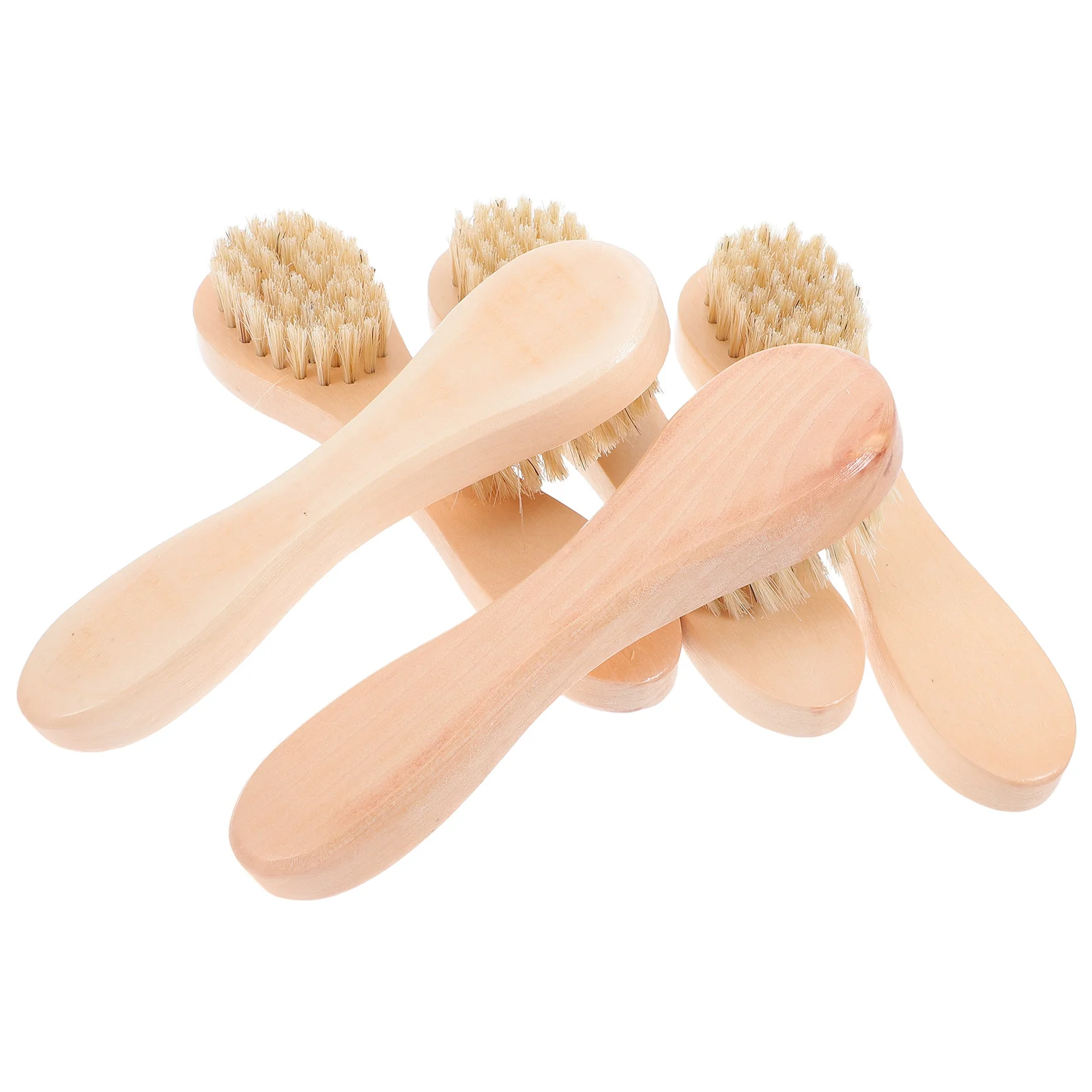 

5pcs Facial Brush Hemu Deep Cleansing Wood Face Washing Tools Pore Cleaner Exfoliator Portable Skin Care Travel Use