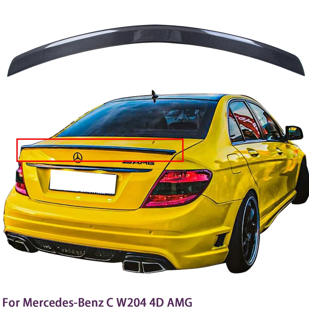 

For Mercedes-Benz C-Class W204 4Door AMG Style Carbon Fiber Rear Spoiler Trunk Wing 2007-2014