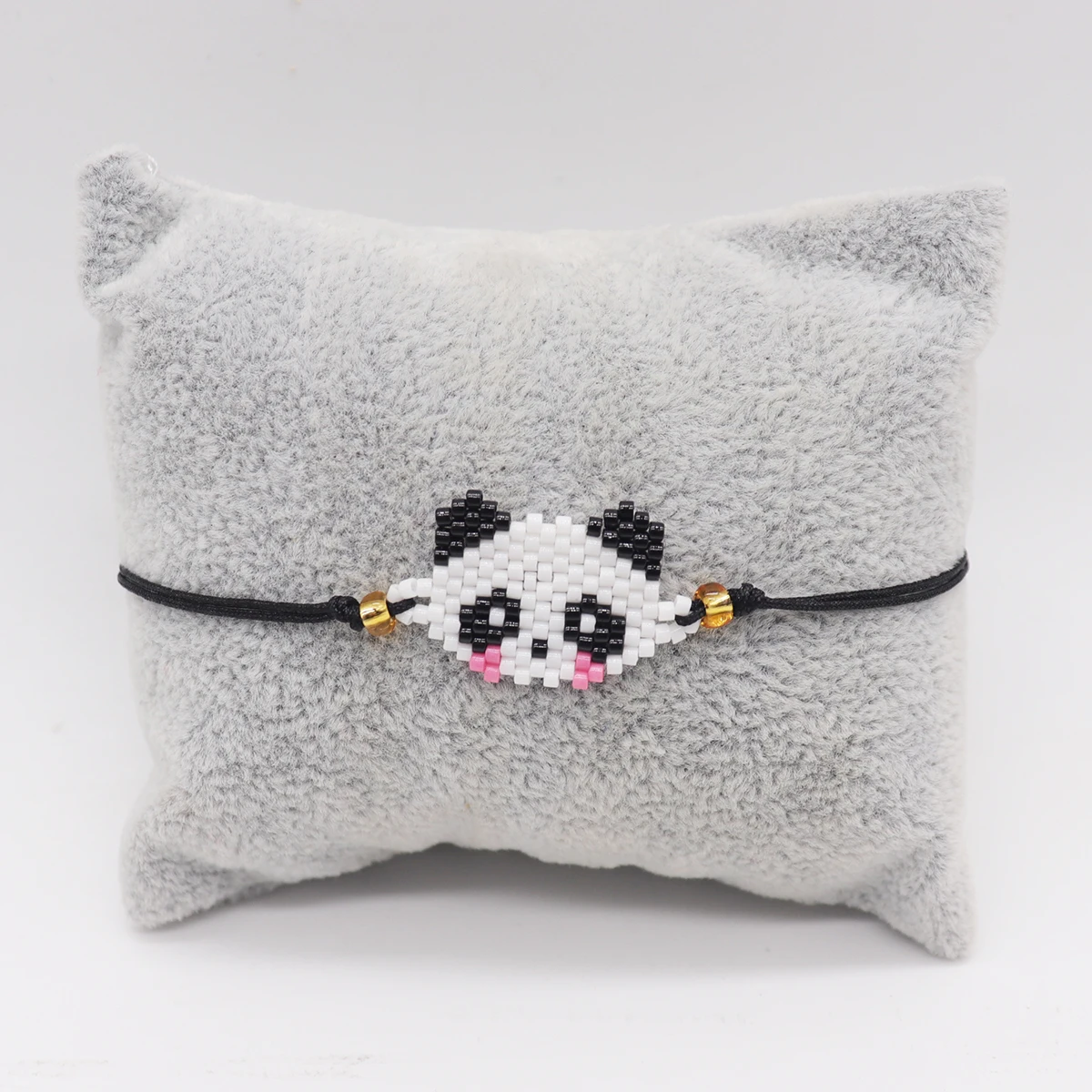 ZHONGVI جديد الباندا نمط سوار لفتاة الأطفال ميوكي الخرز الأساور فام قابل للتعديل حبل أساور مجوهرات #4