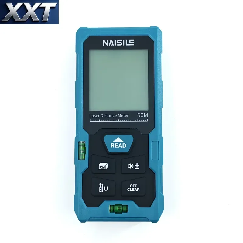 XXT DEWEN 4-in-1 DIY High Precision 1.5mm Accuracy Red Distance Meter Blue LCD Screen 0.05-100M Range 10000