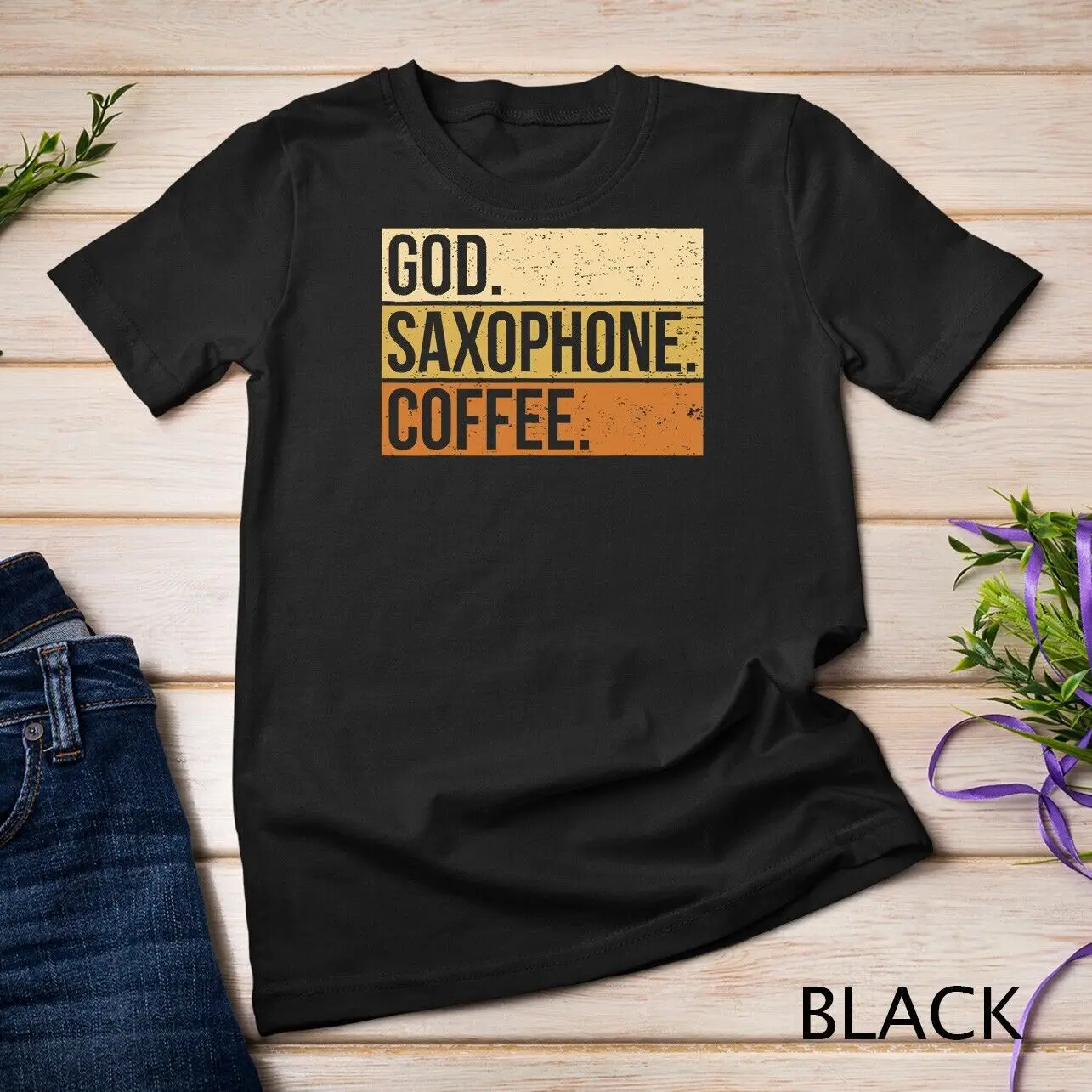 God Saxophone Coffee Saxophonist Saxist Sax Church Saxophone Unisex T-shirt