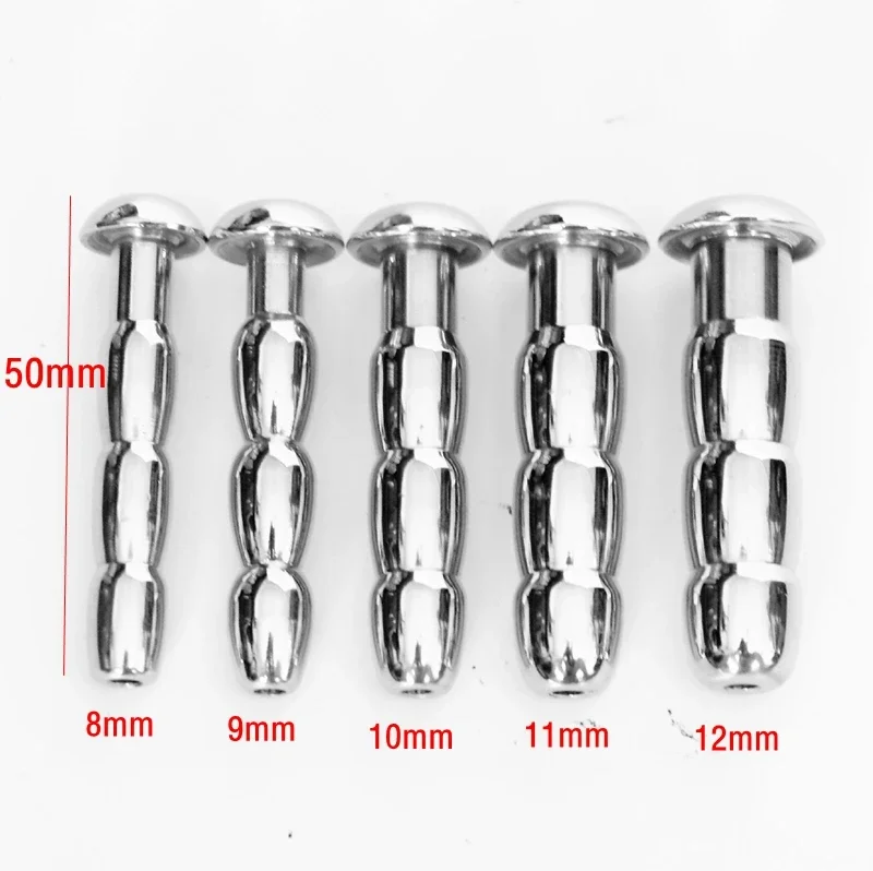 8-15mm Stainless Steel Urethral Sound Catheter Penis Plug Male Masturbator Penis Inserts Stimulation Dilator Chastity Sex Toys