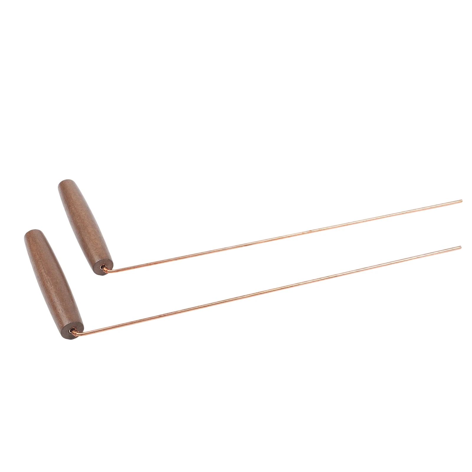2PCS Pure Copper Dowsing Rods Kit With Natural Walnut Handle And Brass Pendulum For Water Mineral Lost Item Detection Metal Dete
