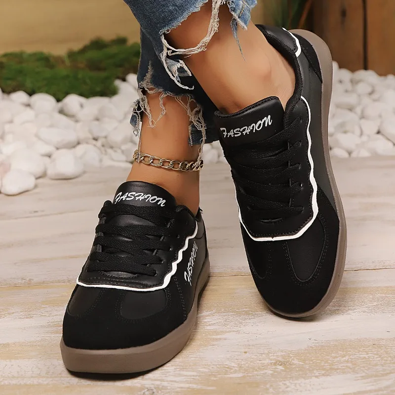 

YRZL Women Sneakers Casual Shoes Spring New Lightweight Non Slip Round Toe PU Leather Bowknot Ladies Walking Shoes Comfortable