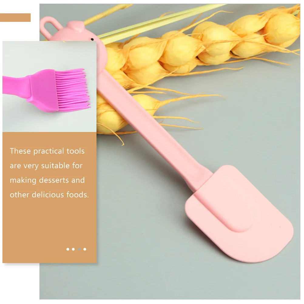 

1 set Set 4 In Baking Tool For Mixing Scraping Cream Pastry Home Silicone Baking Brush Utility Spatula Kitchen