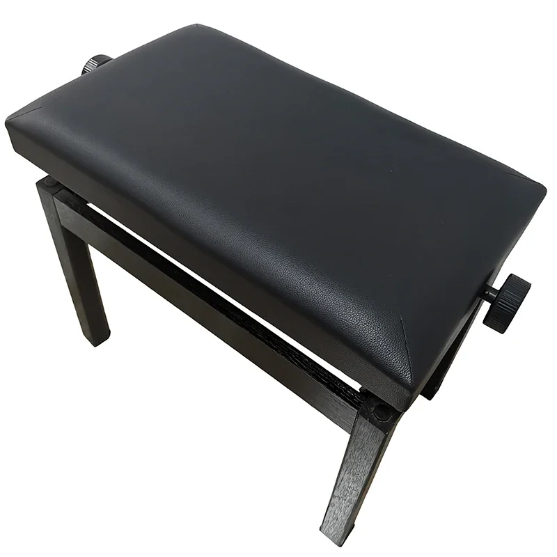 

Hooqu Wood Black Leather Wooden Adjustable Piano Stool With Storage OEM Piano Bench