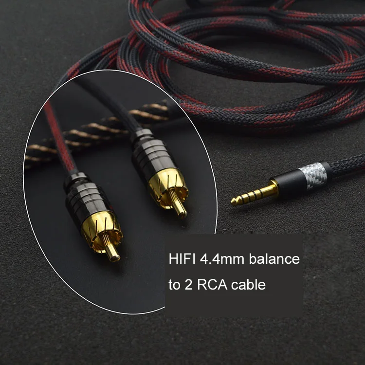 HIFI 4.4mm balans męski do 2 RCA 2RCA kabel Audio 4.4 Mm kabel modernizacyjny z pierścień magnetyczny 1m/2m/3m/5m/8m/10m