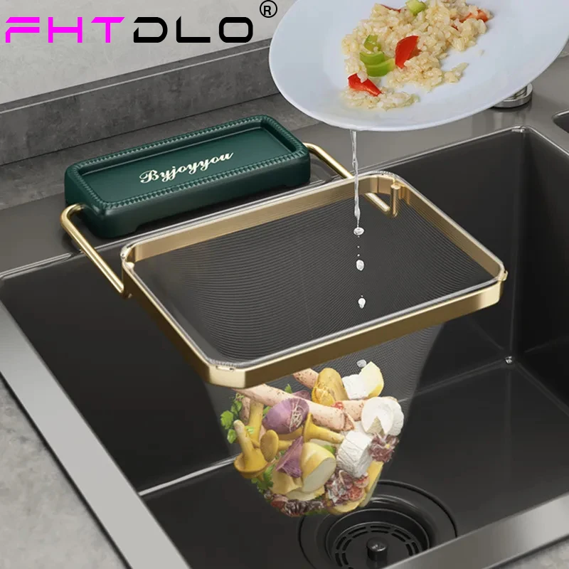 Kitchen Sink Filter Rack Foldable Sink Filter Bag Vertical Garbage Rack Anti-Clogging Disposable Garbage Bag Cleaning Tool