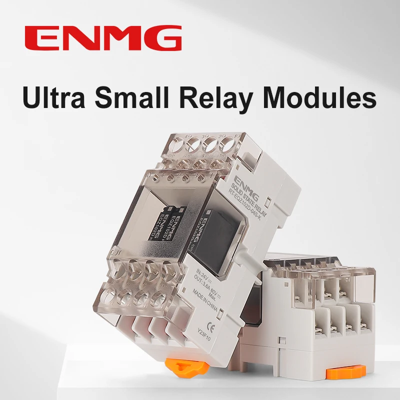 ENMG Compact Relay Module RT-E04SK-Wiring-Saving PLC Terminal, 4 Independent NO Contacts, 5 24VDC Extended Operational Longevity