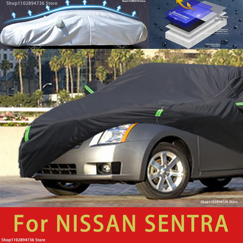 

For Nissan Sentra Fit Outdoor Protection Car Covers Snow Cover Sunshade Waterproof Dustproof Exterior black car cover