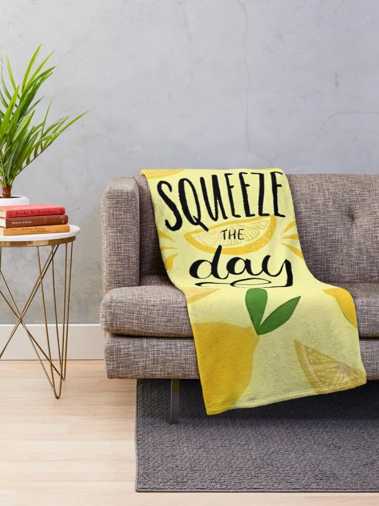 Squeeze the Day Throw Blanket Blankets For Sofas funny gift Blankets