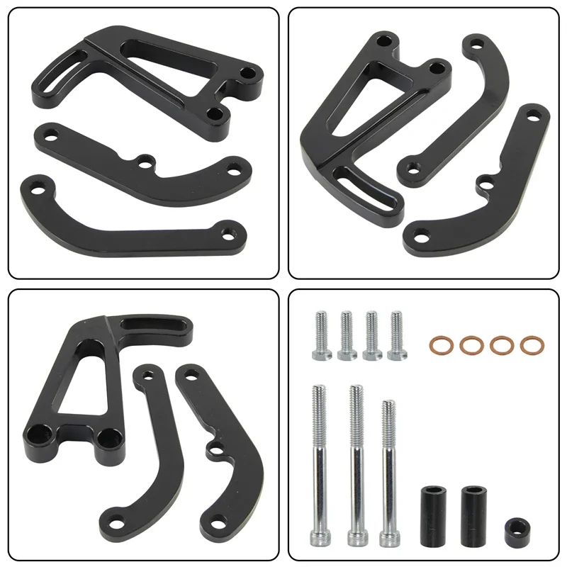 Power Steering Bracket Sets Kit Billet Aluminum CNC T6 - Long Water Pump For V8 Engine 1963-87 Chevy SB 265 283 305 327 350 383