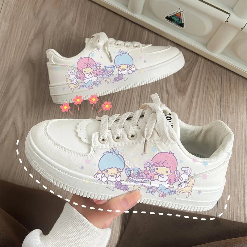 

Sanrio Kawaii Hello Kitty Sneakers Little Twin Stars Anime Cartoon Breathable Ins Comfortable Versatile Casual Flat Women Shoes