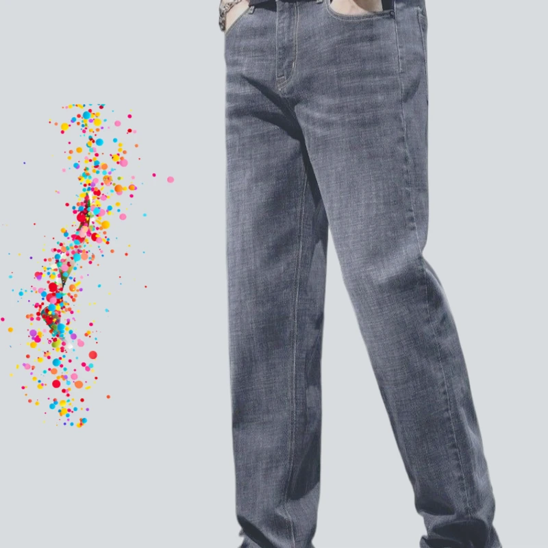 Grote maat Slijtvast Werk Los Recht Casual 2025 Lente Jeans Heren Casual elastische broek 1/2 stuk herenjeans