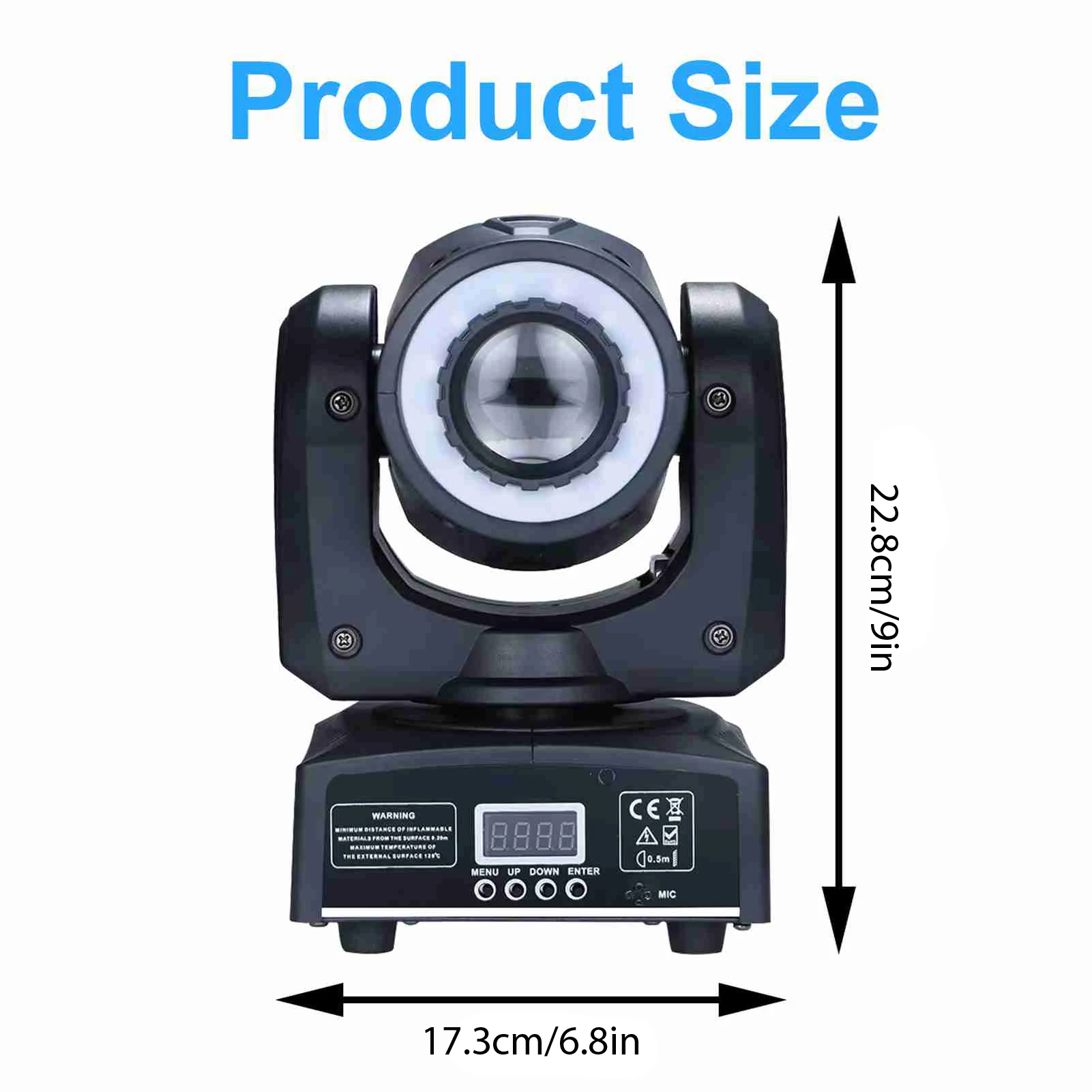 Aoresac 60W LED 무빙 헤드 라이트 8색 8패턴 DJ 조명 스포트라이트 DMX512 사운드 활성화 제어 무대 조명