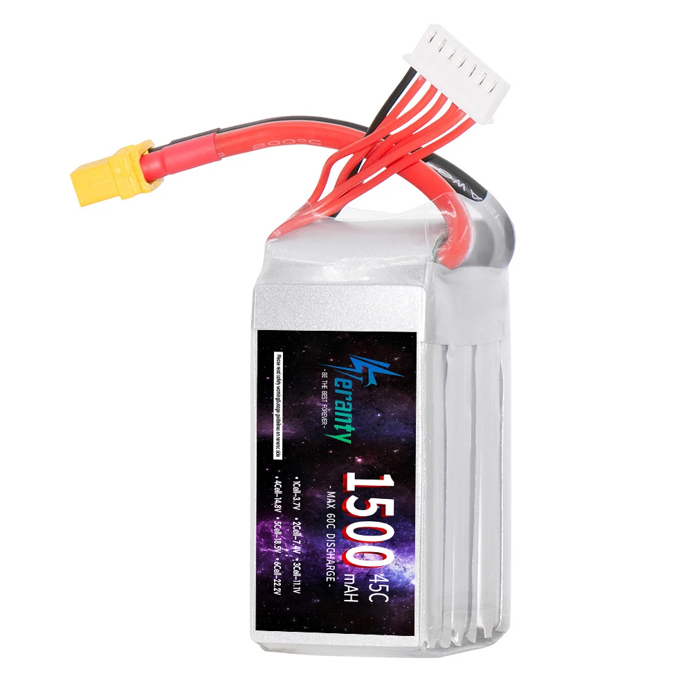 TERANTY 6S LIPO Battery 22.2V RC Lipo 1500mah 1800mah 2200mah 2700mah 3000mah XT60 T XT90 Plug 45C For RC Car Boat Helicopter