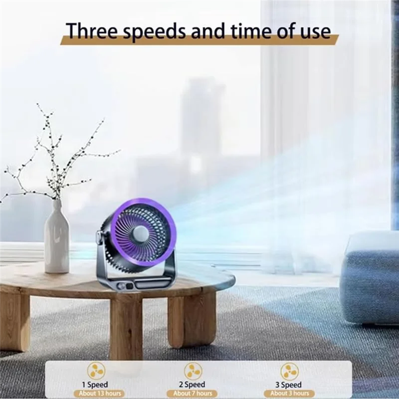 휴대용 데스크탑 팬 데스크탑 팬 4000Mah 배터리 충전식 100 속도 조절 가능 180 °   가정 및 사무실 B