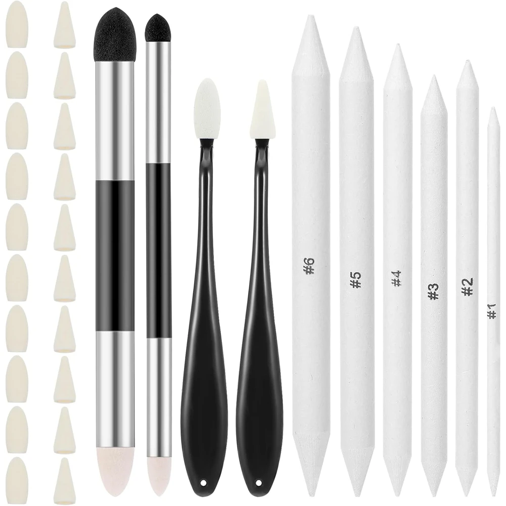 BHBL 9 Pcs Blending Stumps for Drawing, Blendings Sticks Drawing Art Blenders for Student Artist Charcoal Sketch