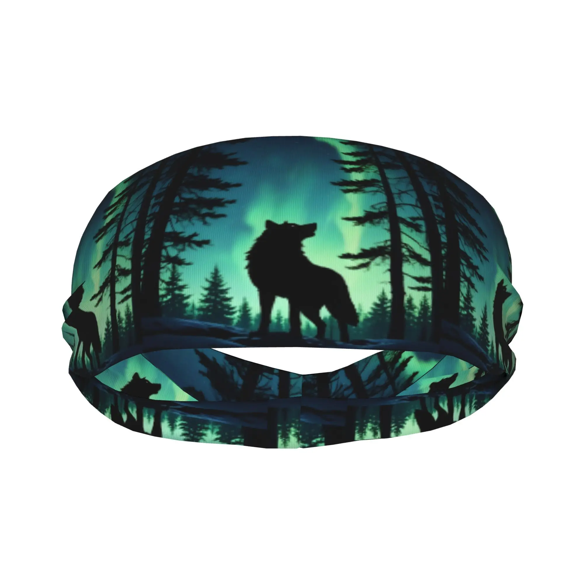 1pc Wolf Unisex Sports Headband Sweat-Wicking Stretchy Breathable Polyester Perfect for Yoga Gym Running Outdoor Activities
