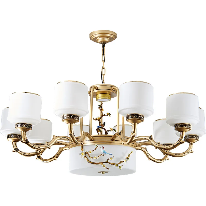 

New Chinese style, branch, long chandelier, living room, tea room, dining room, zinc alloy
