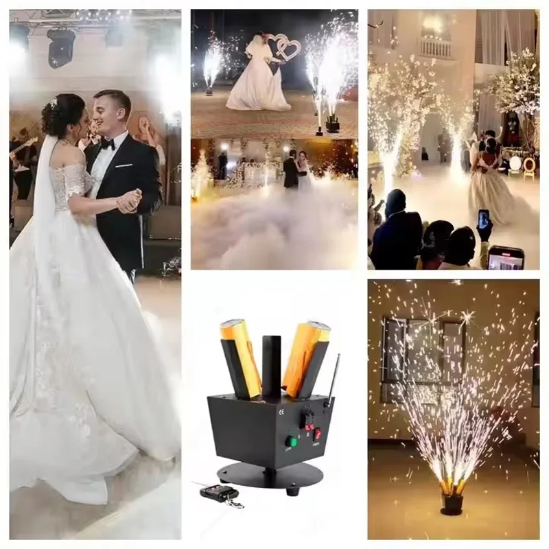 Indoor Moving Light Effect Cold Flame Machine Rotary Wedding Decor Mariage Party Baby Shower Decoration Anniversaire Bride Pyro