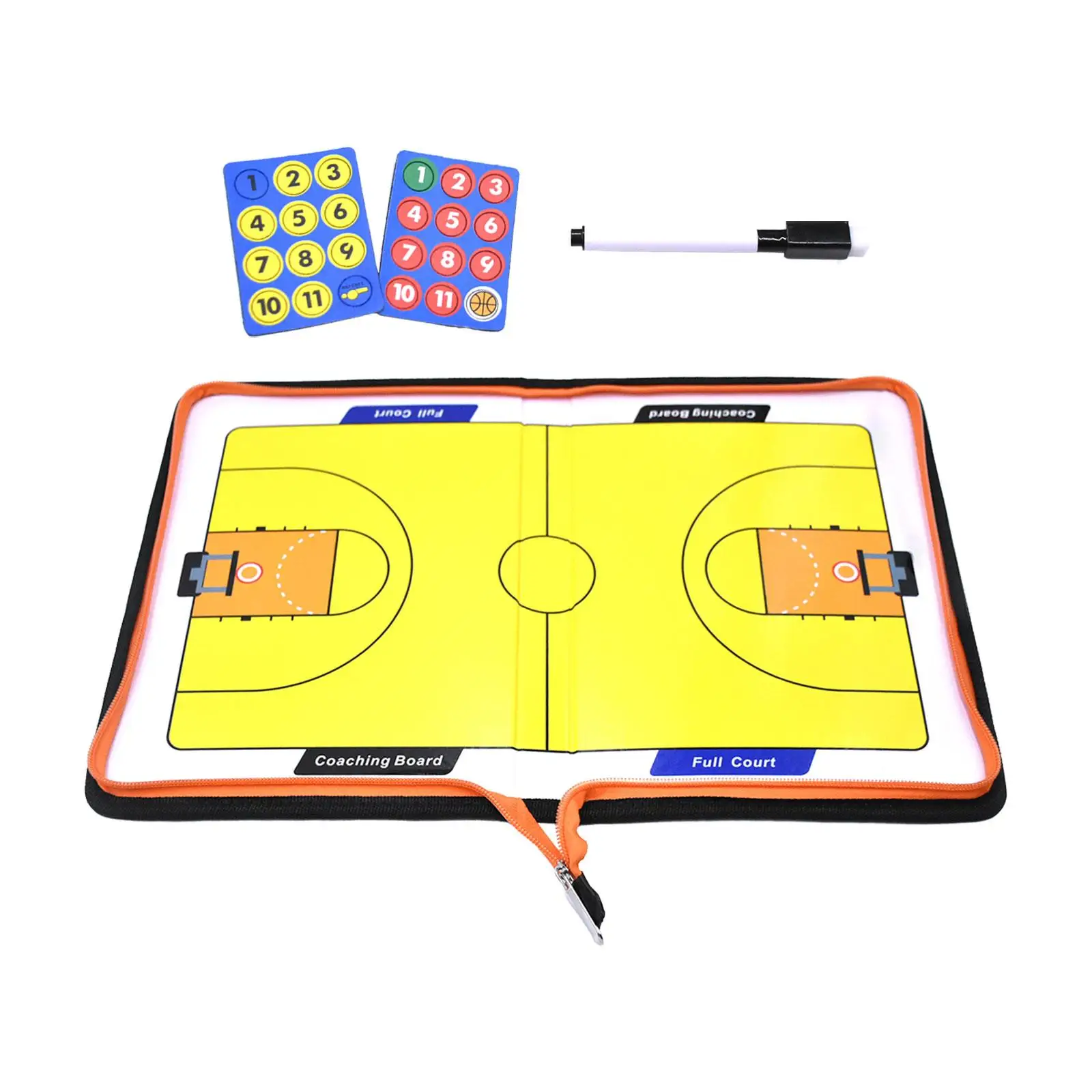 Basketball Coaching Board Layout Notebook Erasable Zipper Closure Teaching