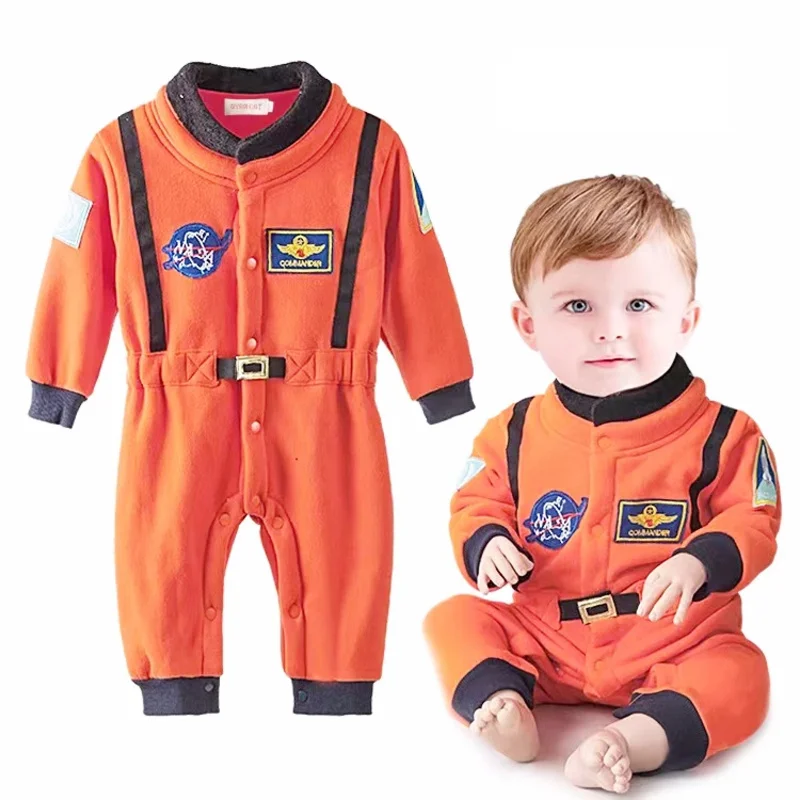 2024New Astronaut Costume Space Suit Rompers for Baby Boys Toddler Infant Halloween Christmas Birthday Party Cosplay Fancy Dress