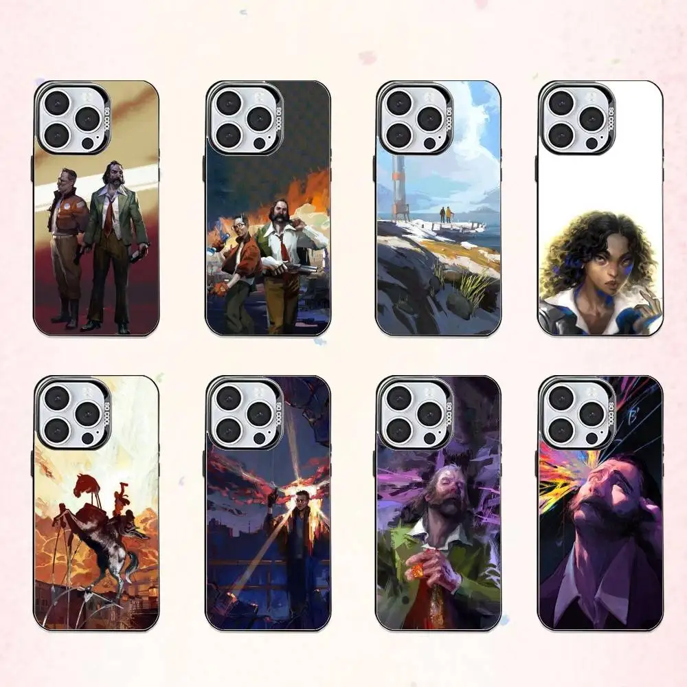 

Cool G-Game D-Disco E-Elysium Phone Case For iPhone17,16,15,14,13,12,11 Plus,Pro Max Colored Silver Plated Inside Cover