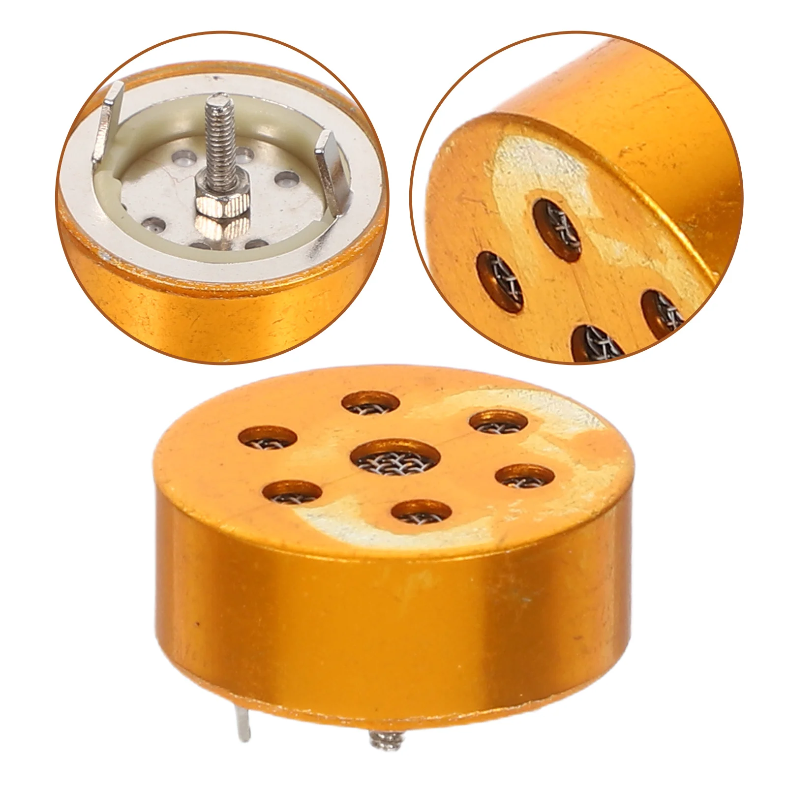 

16mm Condenser Mic Core Gold Diaphragm Unidirectional Noise Cancelling Microphone Capsule Replacement Mic Core for Recording