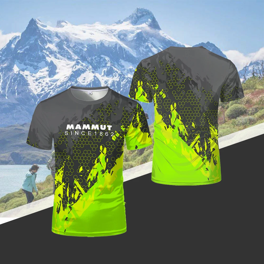 Nuevas camisetas transpirables para correr al aire libre para hombre, ropa informal con estampado 3D a la moda para senderismo, escalada, camping, camiseta de manga corta de secado rápido
