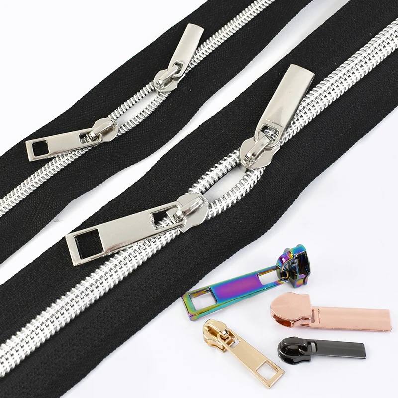 

Meetee 10-50Pcs 3# 5# Nylon Closures Zipper Cursors for Bags Zippers Repair Kits Sewing Decorative Zip Puller Head Replacement