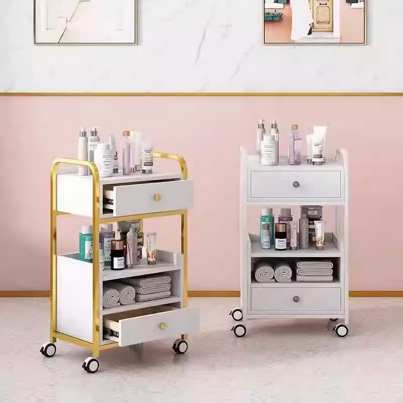 Container Salon Beauty Trolley With Drawers Auxiliary Trolleys for Lashista Pink Organizers Stroller the Hairdressing Cart Nails