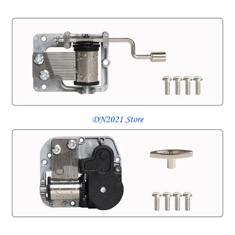 F3KE Unique Hand Crank/Wind Up Music Box Mechanism Set for DIY Fan Printed Model for Home Entertainment