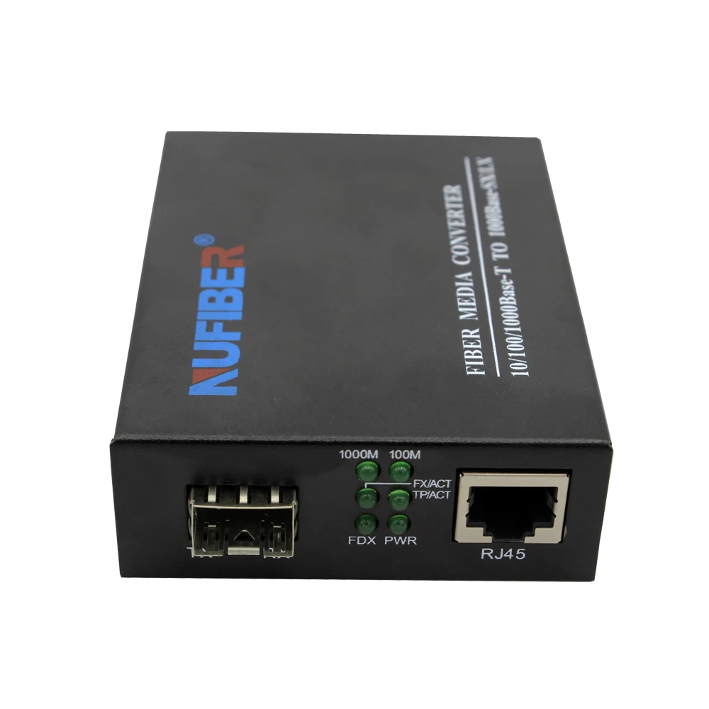 10/100/1000M Fiber Media Converter with 1 RJ45 Port to 1 SFP Port Enterprise Switches Without SFP Module