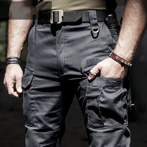 Pantalones Cargo informales de verano 2025, pantalones deportivos para exteriores, pantalones tácticos con múltiples bolsillos, ropa impermeable para acampar y pescar para hombre