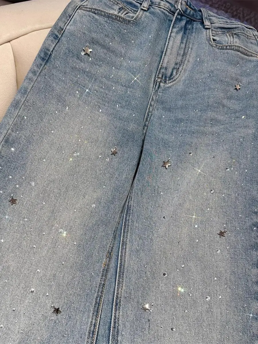 

Spring 2026 Slim Straight Denim Jeans Women's Pear Shaped plus Size Fashionable Slimming Versatile High Waist Wide Leg Jeans