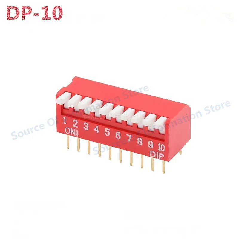 

20Pcs DP-10 Position Side-Mount DIP Switch 2.54mm Pitch Encoder Switch for Electronics