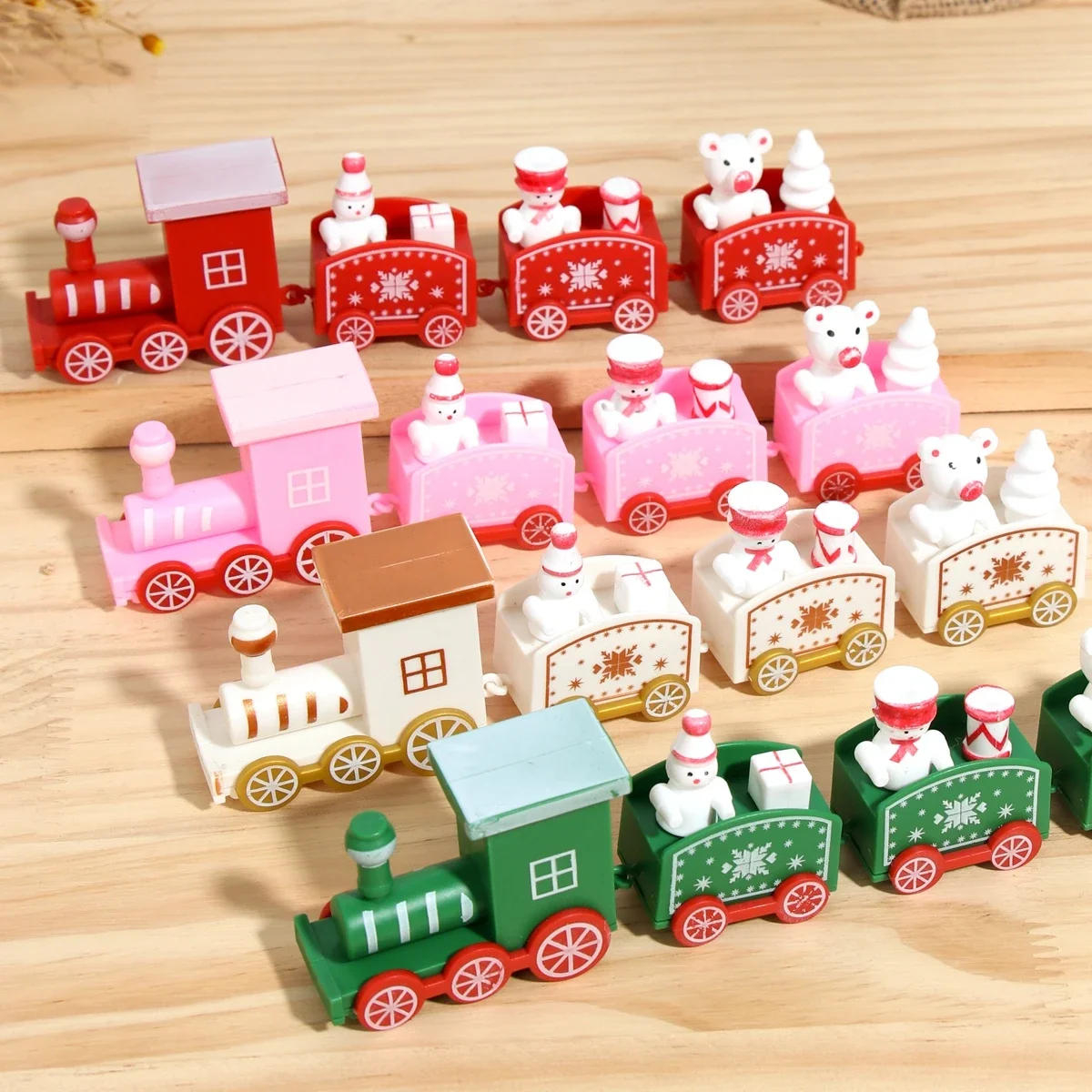 Christmas Train Merry Christmas Decorations 2024 For Home Plastic Cristmas Ornament Xmas Navidad Noel Gifts Happy New Year 2025