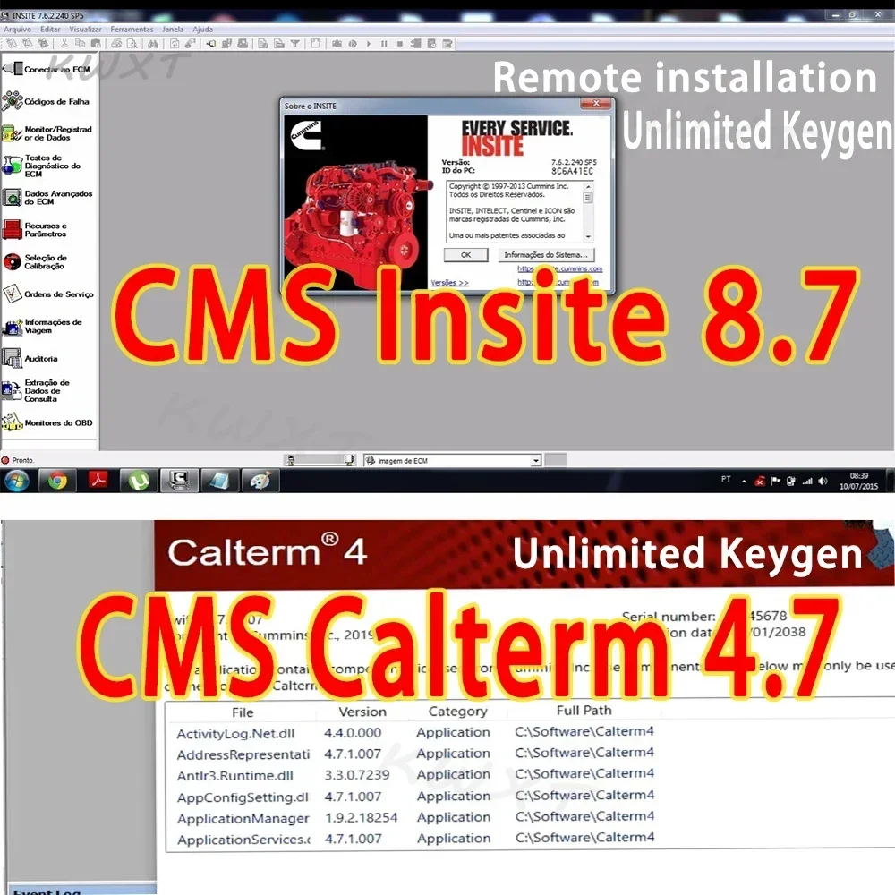 Lastest CMS Insite 8.7 Engine Diagnostic Software + Calterm 4.7 MetaFiles v4.7.1.007 with Keygen Never Expire Work Site Line 6 7