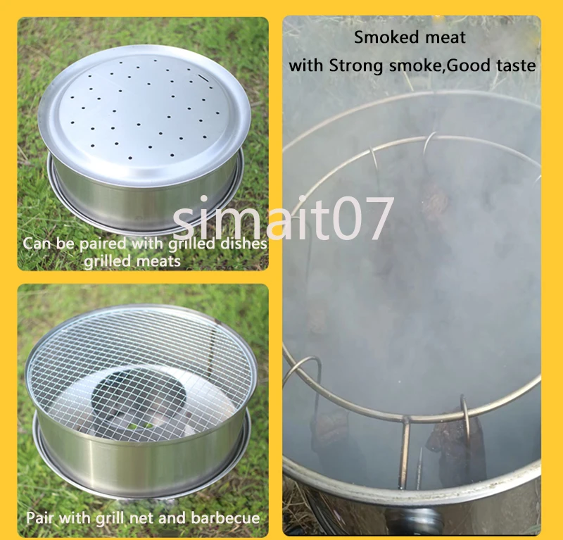 Estufa de carne ahumada, horno colgante, estante para barbacoa al aire libre, horno para el hogar, acero inoxidable, carbón, pata de cordero asada, pollo y pato