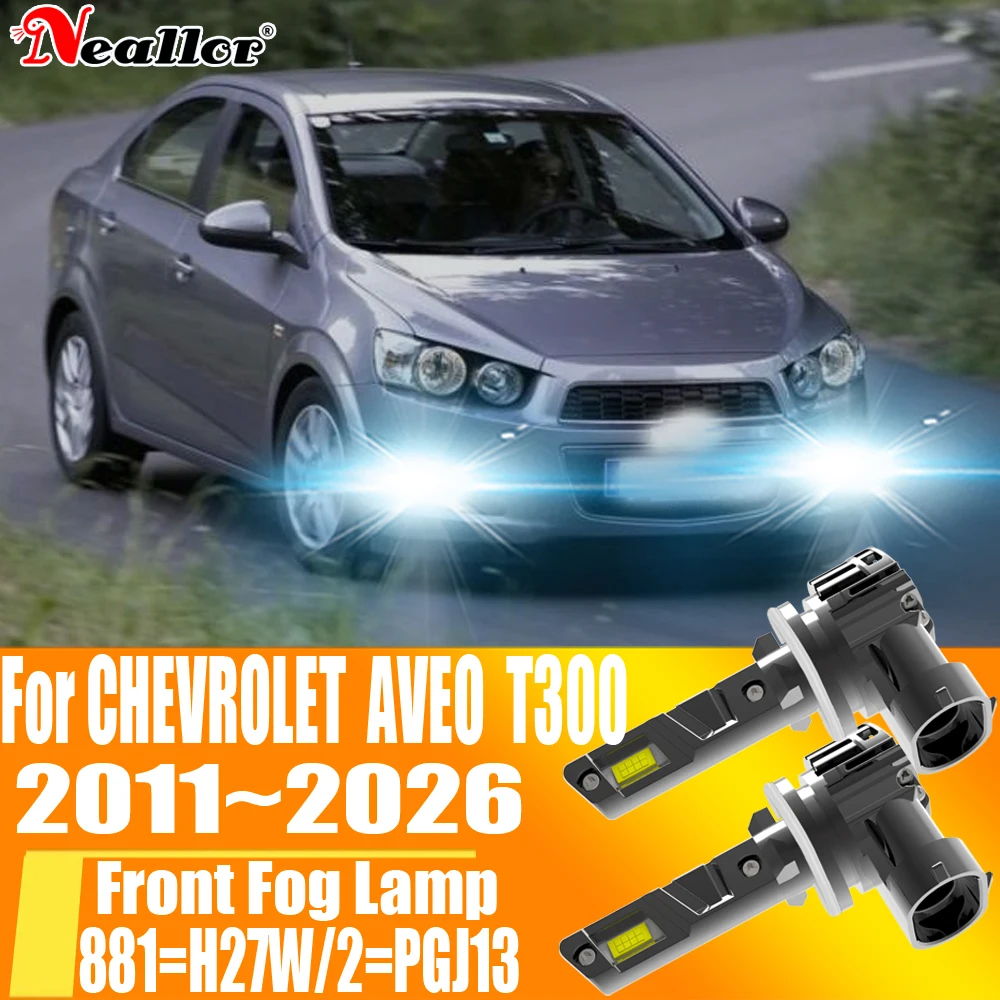 

2pcs H27W/2 881 H27 PGJ13 Led Moto Fog Lamp Canbus Light Car Turbo Diode Bulb White Headlight For CHEVROLET AVEO T300 2011~2026