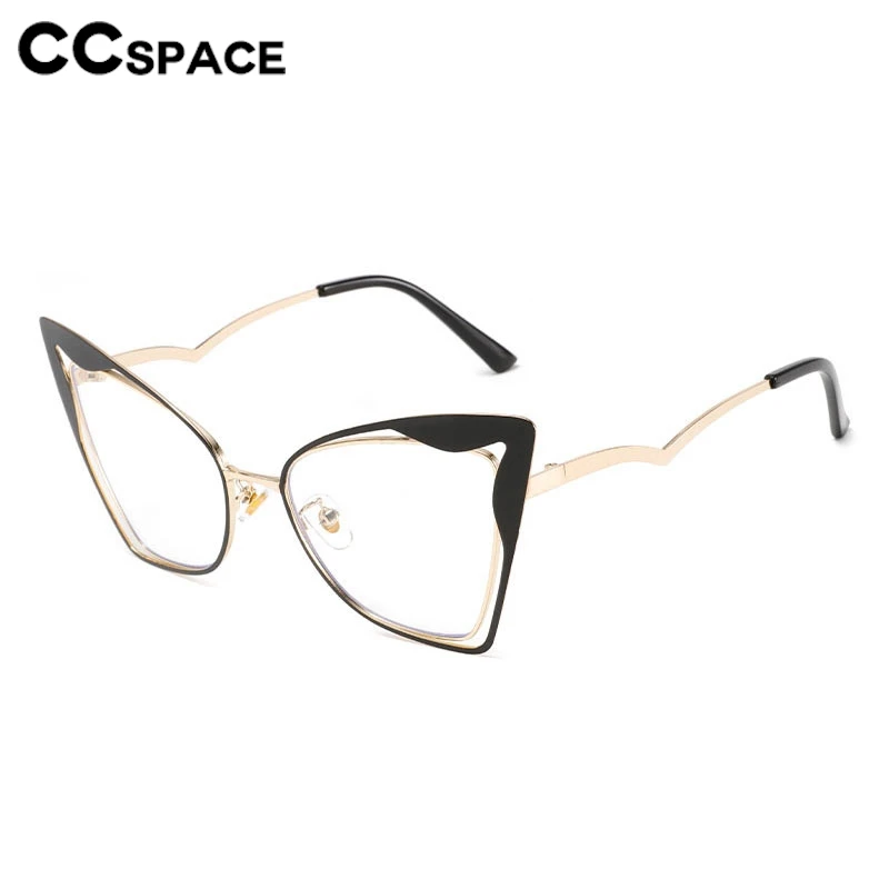 Fashion Big Size Eyeglass Frames Women Anti Blue Blue Light Glasses Frame Butterfly Shape Metal Optical Glasses 300867