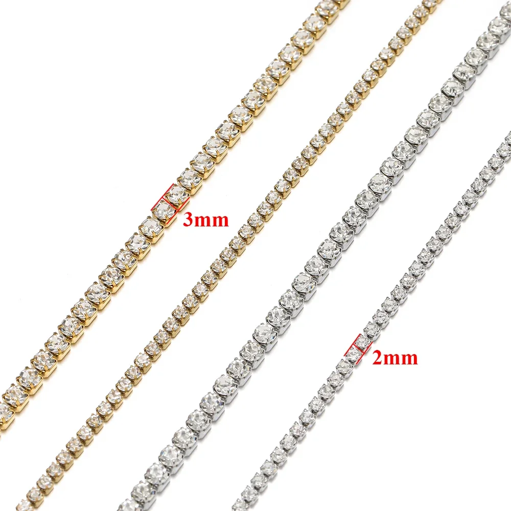 1 Meter Stainless Steel Claw Rhinestone SS6 SS12 Crystal Tassel DIY Clothes Earring Accessories Beads Diamond Rhinestone Chains